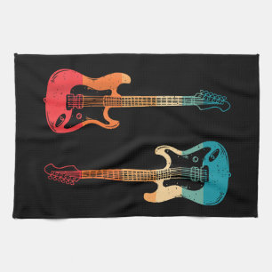 Retro Guitar Guitarist Electric Bass Guitar Rock M Kitchen Towel