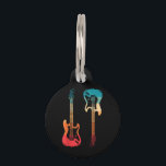 Retro Guitar Guitarist Electric Bass Guitar Rock M Pet ID Tag<br><div class="desc">Retro Guitar Guitarist Electric Bass Guitar Rock Music Band</div>