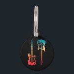 Retro Guitar Guitarist Electric Bass Guitar Rock M Pet ID Tag<br><div class="desc">Retro Guitar Guitarist Electric Bass Guitar Rock Music Band</div>
