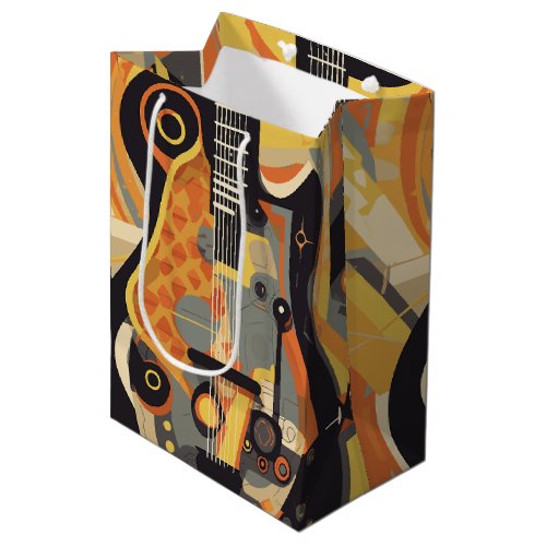 Retro Guitar Illustration Medium Gift Bag