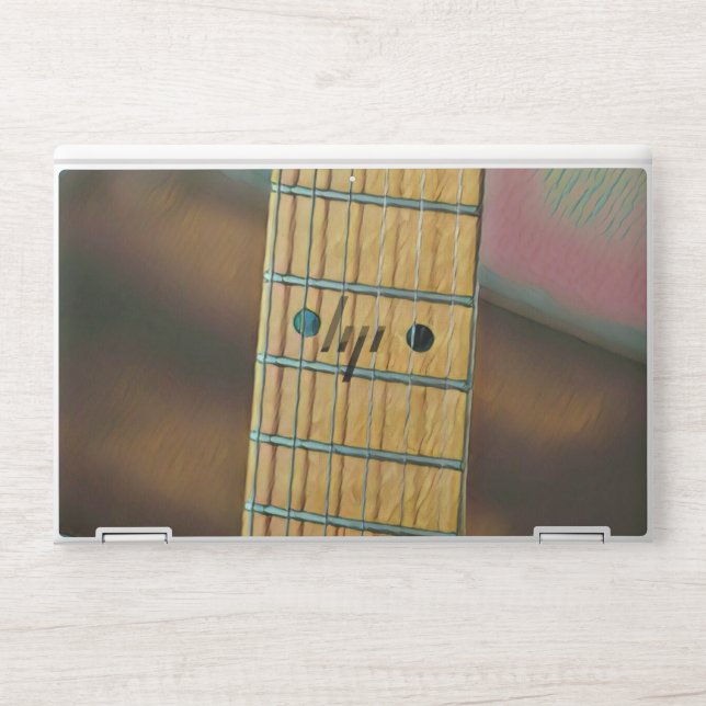 retro guitar lover gift HP laptop skin (Front)