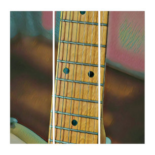retro guitar lover gift triptych