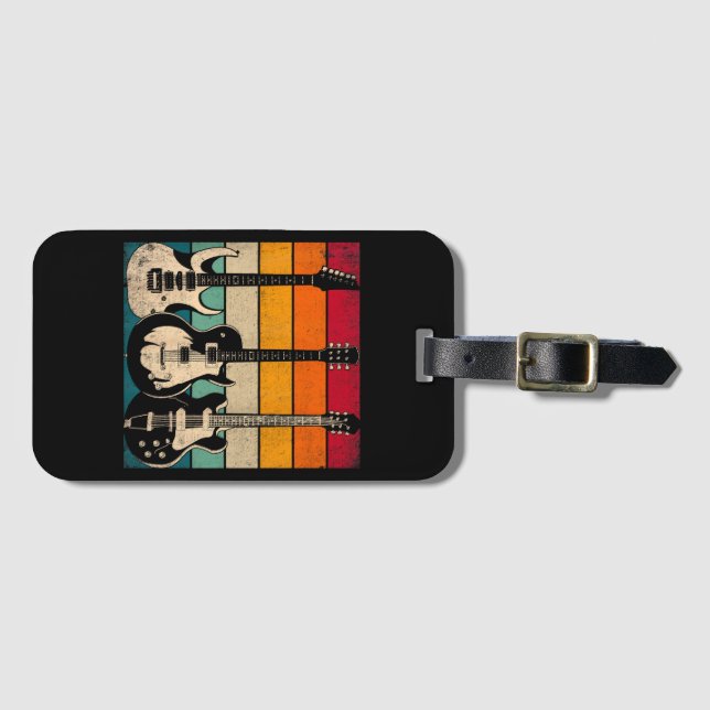 Retro Guitar  Luggage Tag (Front Horizontal)