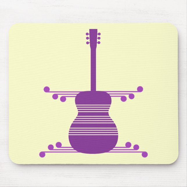 Retro Guitar Mousepad, Purple Mouse Pad (Front)