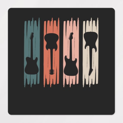 Retro Guitar Music Player Musician Guitarist Graph Labels