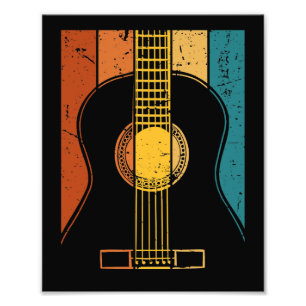 Retro guitar photo print