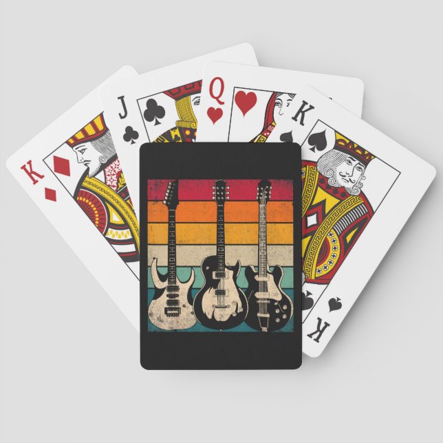 Retro Guitar  Poker Cards (Back)