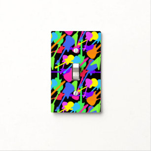Retro Guitar Splash Patterned Light Switch Cover