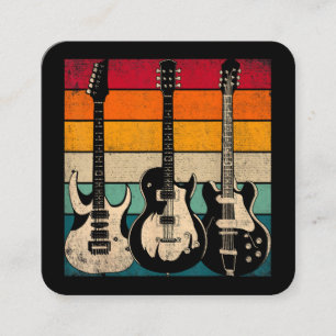 Retro Guitar Square Business Card