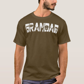 Retro Guitarist Father Grandad Guitar Fathers Day T-Shirt