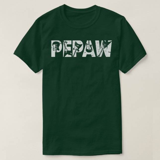 Retro Guitarist Father Pepaw Guitar Fathers Day Mu T-Shirt (Design Front)