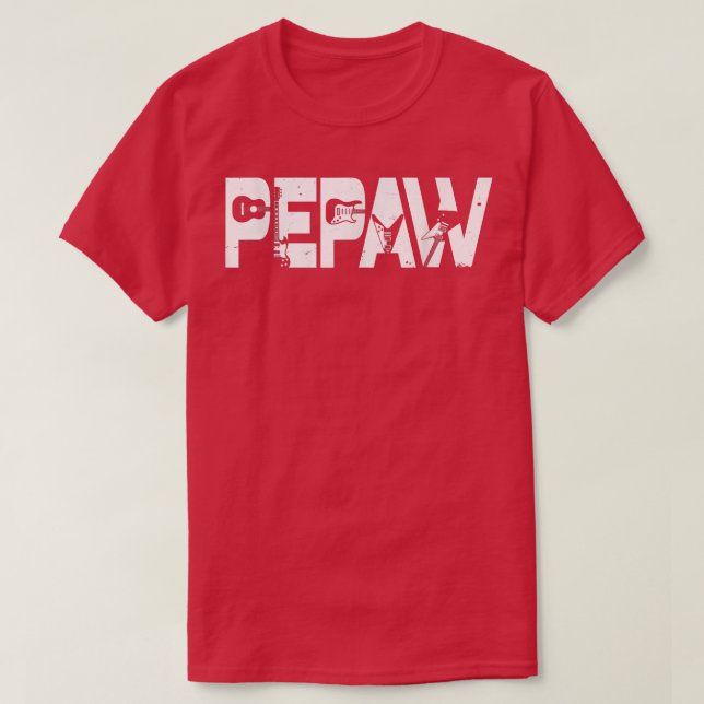 Retro Guitarist Father Pepaw Guitar Fathers Day Mu T-Shirt (Design Front)