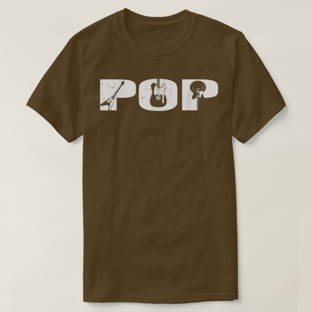 Retro Guitarist Father Pop Guitar Father's Day Mus T-Shirt (Design Front)