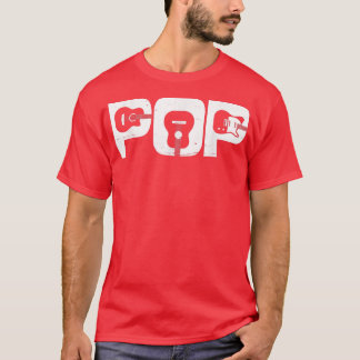 Retro Guitarist Father Pop Guitar Fathers Day Musi T-Shirt