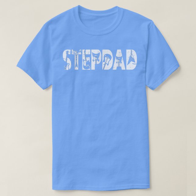 Retro Guitarist Father Stepdad Guitar Fathers Day  T-Shirt (Design Front)