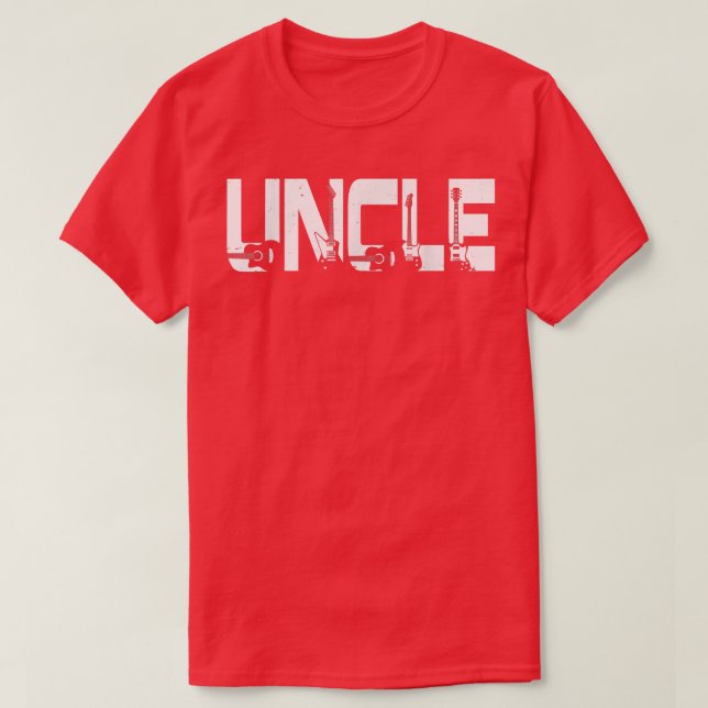 Retro Guitarist Father Uncle Guitar Fathers Day Mu T-Shirt (Design Front)