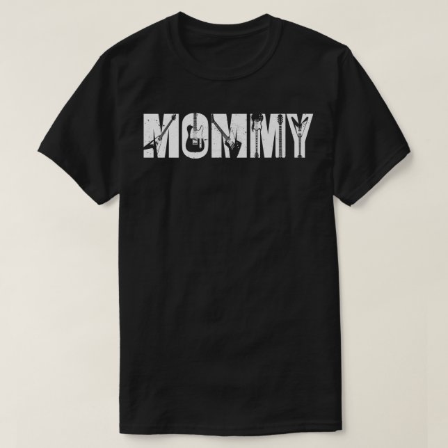 Retro Guitarist Mother Mommy Guitar Mother's Day M T-Shirt (Design Front)