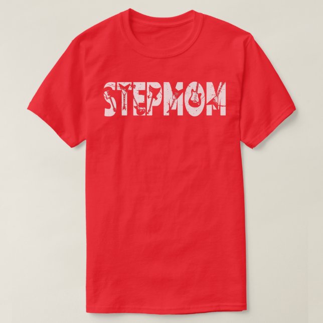 Retro Guitarist Mother Stepmom Guitar Mother's Day T-Shirt (Design Front)