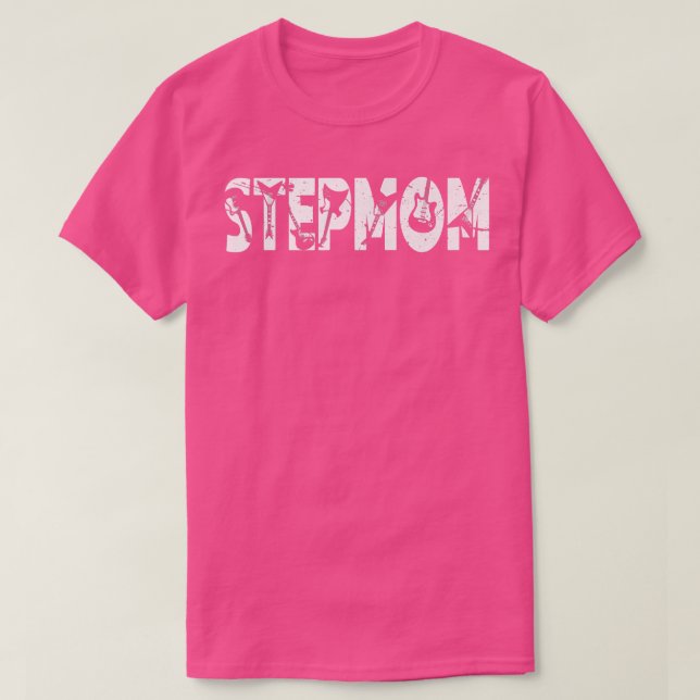 Retro Guitarist Mother Stepmom Guitar Mothers Day  T-Shirt (Design Front)