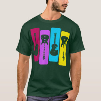 Retro Guitars Guitarist Acoustic Electric Guitar R T-Shirt