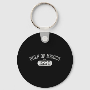 Retro Gulf Of Mexico Est 1550 Mexican Flag For Men Keychain