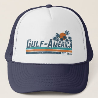 Retro Gulf Of US America 2025 American Flag Gulf  Trucker Hat