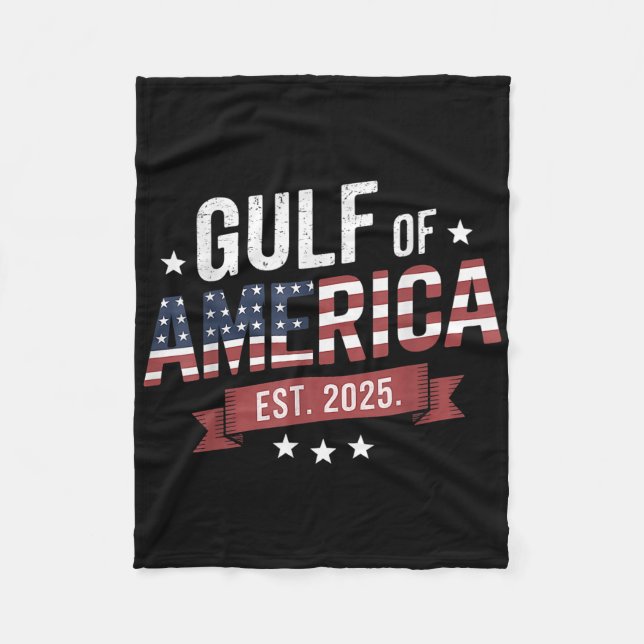 Retro Gulf Of Us America 2025 American Flag Mexico Fleece Blanket (Front)