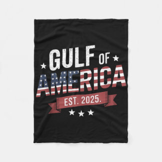 Retro Gulf Of Us America 2025 American Flag Mexico Fleece Blanket