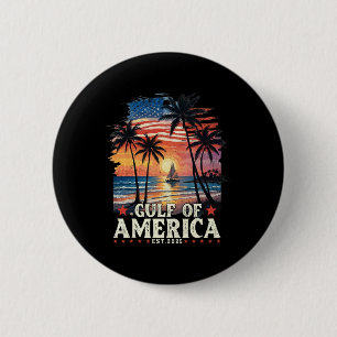 Retro Gulf Of Usa America 2025 American Flag Gulf  Button