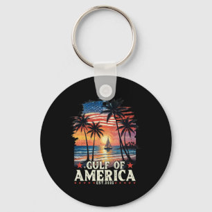 Retro Gulf Of Usa America 2025 American Flag Gulf Keychain