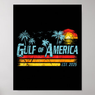 Retro Gulf Of Usa America 2025 American Flag Gulf Poster