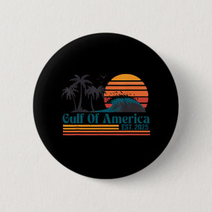 Retro Gulf Of Usa America Est 2025 American Flag Button