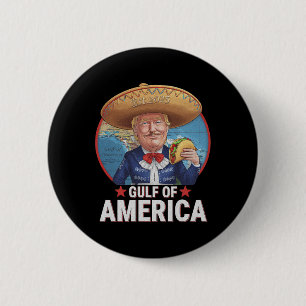 Retro Gulf Of Usa America Est 2025 American Flag G Button