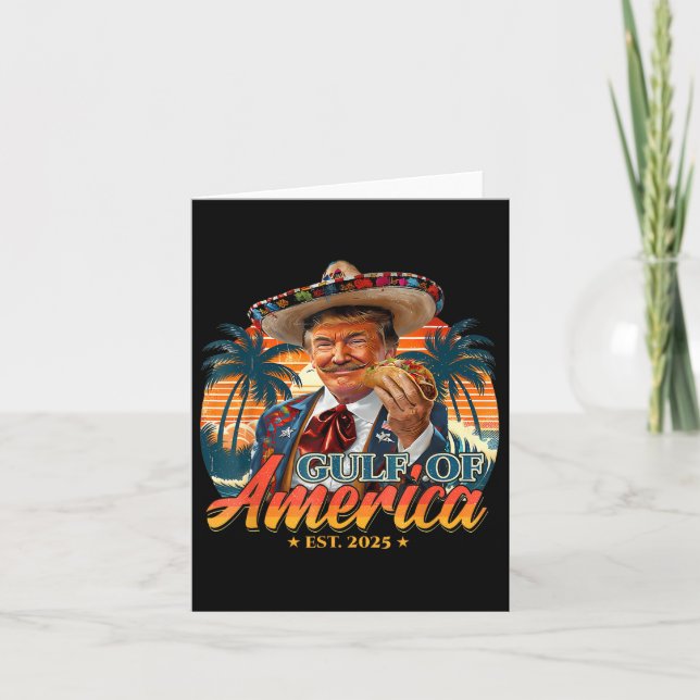 Retro Gulf Of Usa America Est 2025 American Flag G Card (Front)
