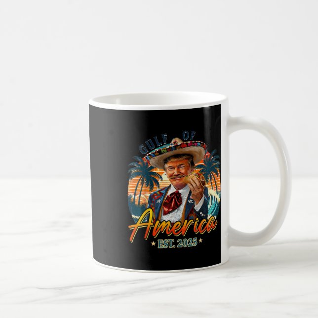 Retro Gulf Of Usa America Est 2025 American Flag G Coffee Mug (Right)