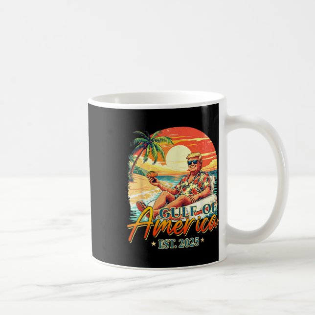 Retro Gulf Of Usa America Est 2025 American Flag G Coffee Mug (Right)