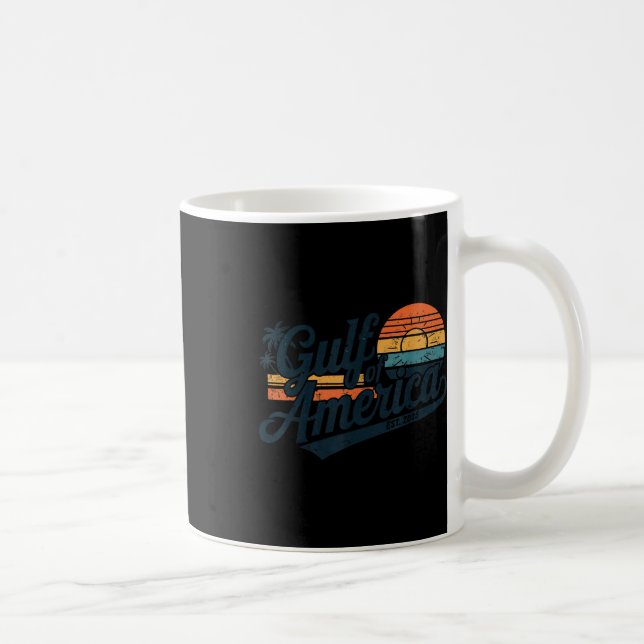 Retro Gulf Of Usa America Est 2025 American Flag G Coffee Mug (Right)
