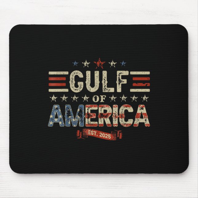 Retro Gulf Of Usa America Est 2025 American Flag G Mouse Pad (Front)