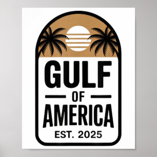 Retro Gulf Of Usa America Est 2025 Gulf Mexico Poster