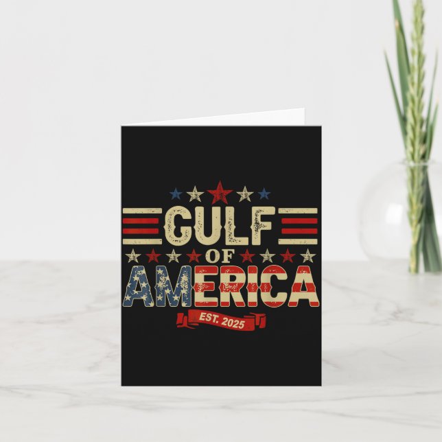 Retro Gulf Of Usa America Est 2025 Shirt Men Women Card (Front)