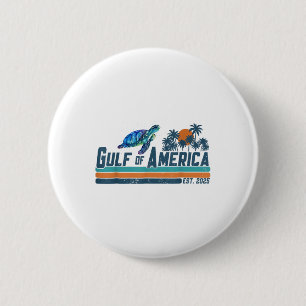 Retro Gulf Of Usa America Est 2025 Turtle Gulf Mex Button