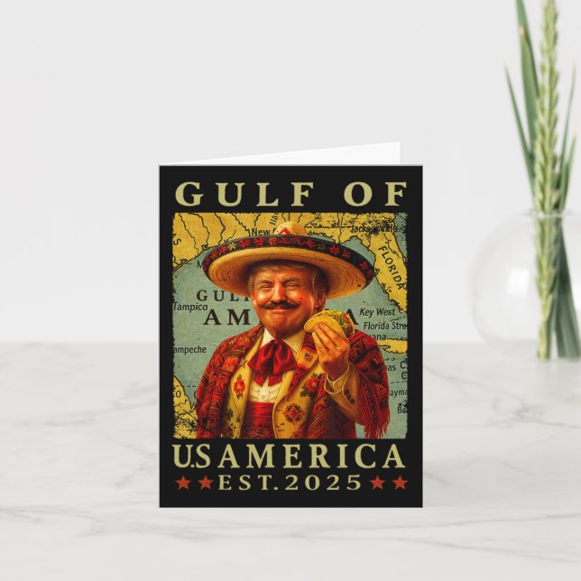 Retro Gulf Of Usa America Mexico Trump Mexico Taco Card (Front)