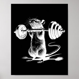 Retro Gym Rat Fitness Bodybuilding Workout Weight Poster