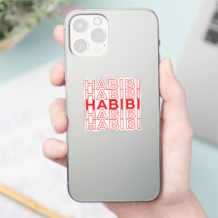 Retro Habibi Red Arabic Arab Sticker
