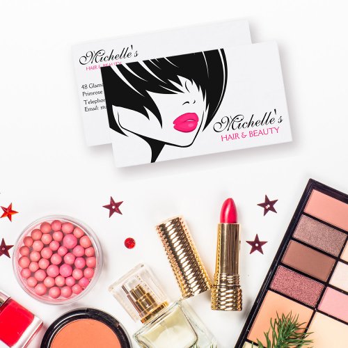 Retro Hair and Beauty Make_up artist business card