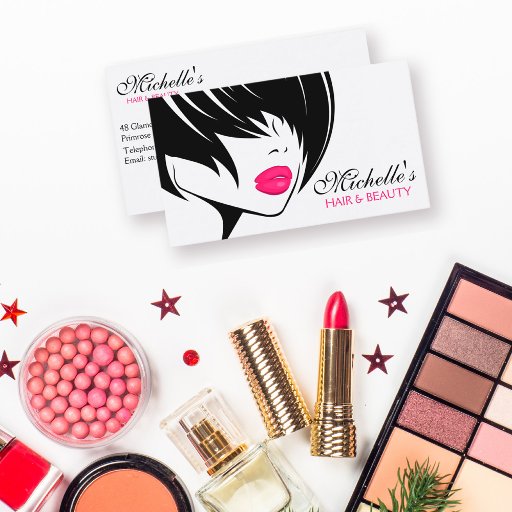 Customizable Retro Hair and Beauty Make-up artist business card