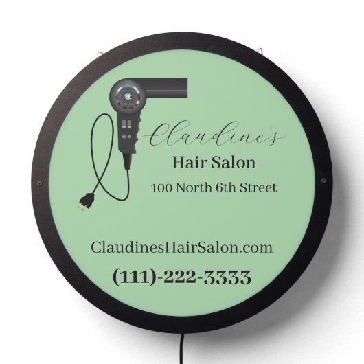 Retro Hair Salon LED Sign (Lights Off)