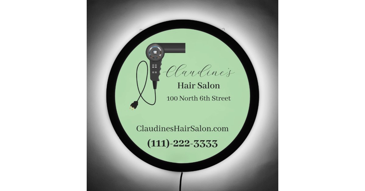 Retro Hair Salon LED Sign | Zazzle