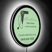 Retro Hair Salon LED Sign (Angle)