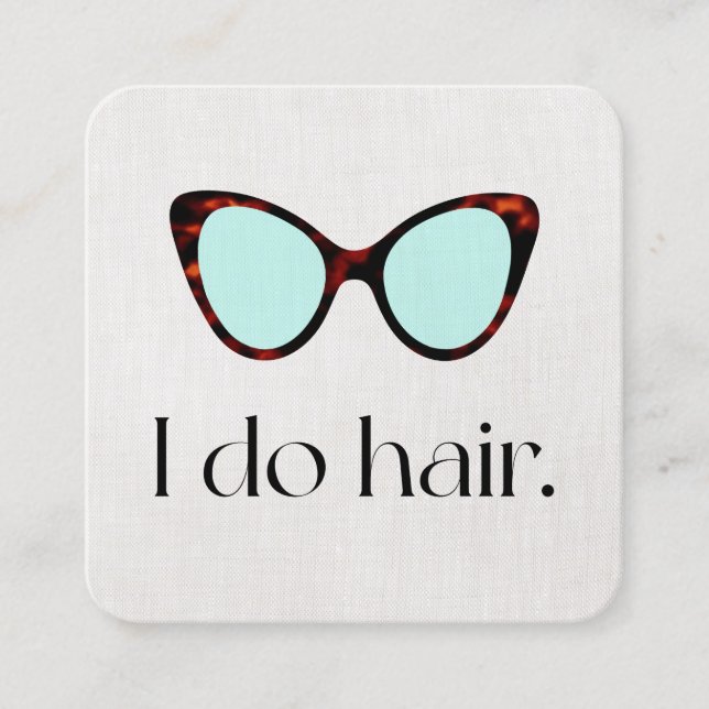 Retro Hair Stylist 60's  Sunglasses Square Square Business Card (Front)